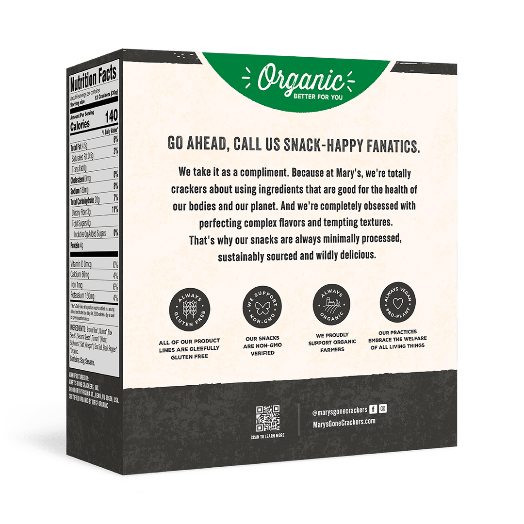 Black Pepper Crackers- Nutrition Facts Panel